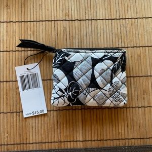 Vera Bradley black and white floral coin purse